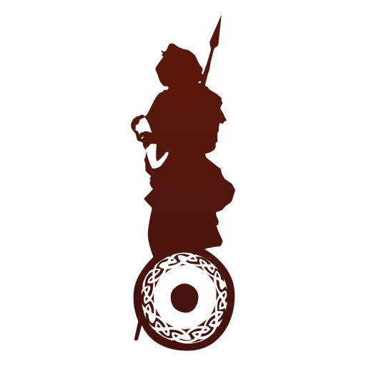 Warrior with shield silhouette PNG Design