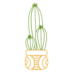 Cactus pot colorful silhouette PNG Design