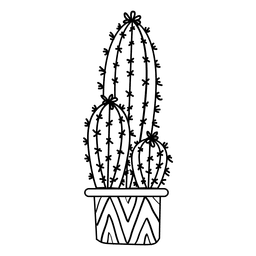 Kaktus Topf verziert Silhouette PNG-Design