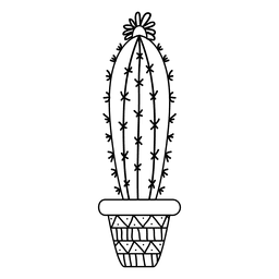 Pote de cacto ornamentado desenhado à mão Transparent PNG