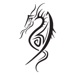 Dragón a rayas tribales Diseño PNG