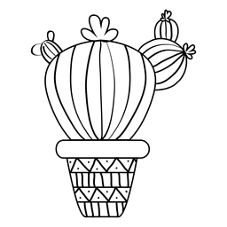 Silueta de maceta de cactus gordo Diseño PNG
