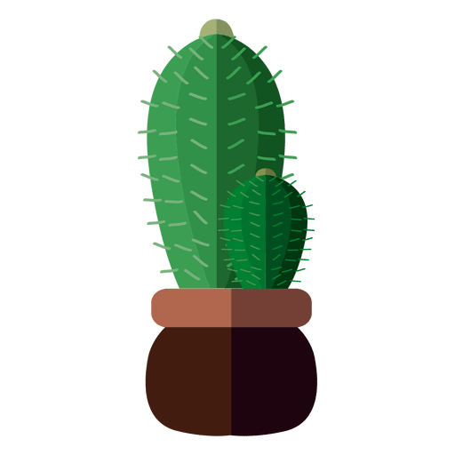 Flat 2 Cactus Pot Drawing Transparent Png And Svg Vector File