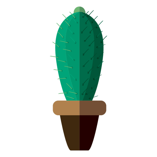 Flache Kaktus-Topfzeichnung PNG-Design