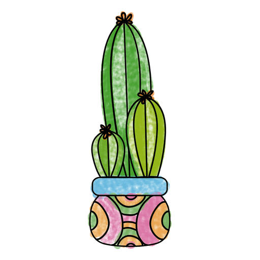 Hand drawn watercolor multiple cactus pot Transparent PNG Hand drawn watercolor multiple cactus pot Transparent PNG