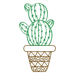 Cactus ornamented silhouette Transparent PNG