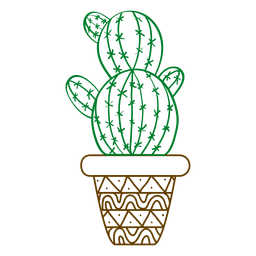Kaktus verzierte Silhouette PNG-Design