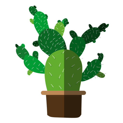 Dibujo de maceta de cactus plana m?ltiple Diseño PNG