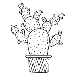 Mehrfache flache Kaktustopf-Silhouette PNG-Design