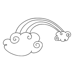 Rainbow doodle PNG Design