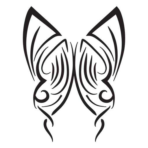 Tribal butterfly pinstripes stroke PNG Design
