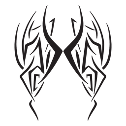 Alas de trazo de rayas tribales Diseño PNG