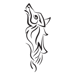 Lobo a rayas tribales Diseño PNG