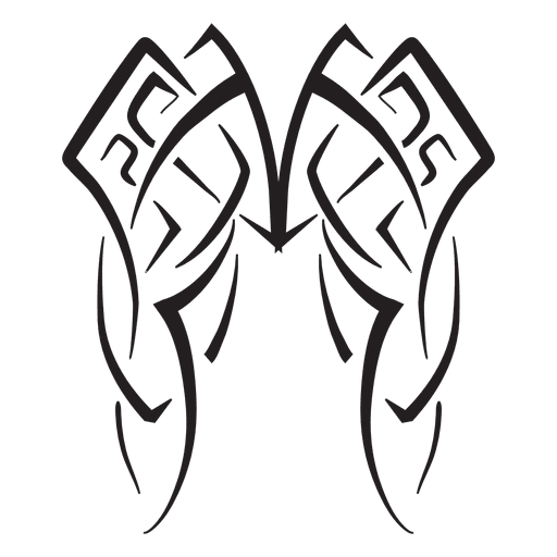 Wings tribal pinstripes PNG Design