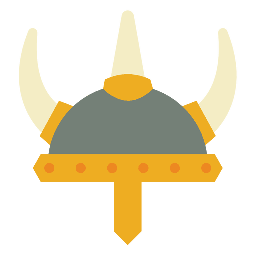 Casco amarillo guerra vikingo Diseño PNG