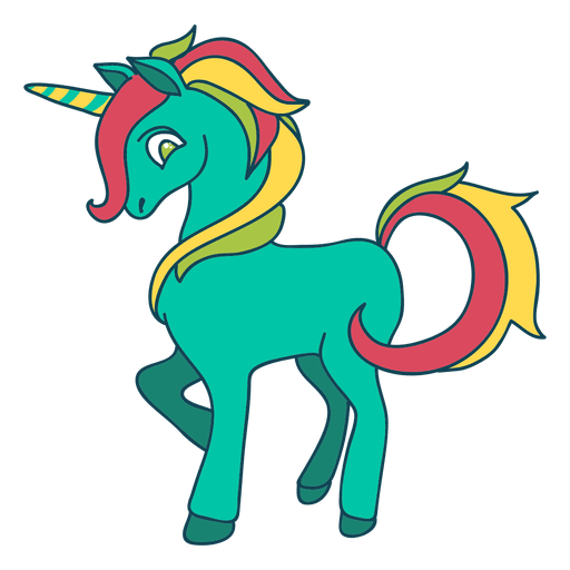 Colored unicorn fantasy PNG Design