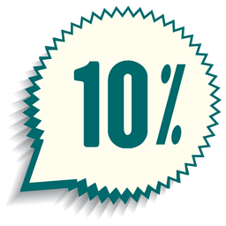 10% de desconto na bolha do discurso Desenho PNG