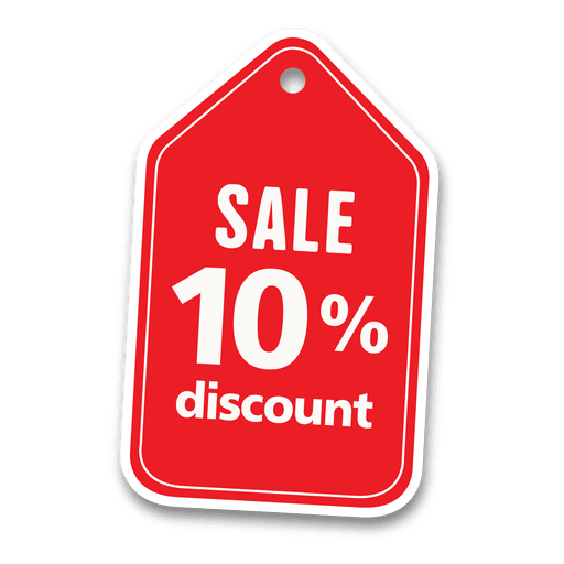10 percent discount sale tag