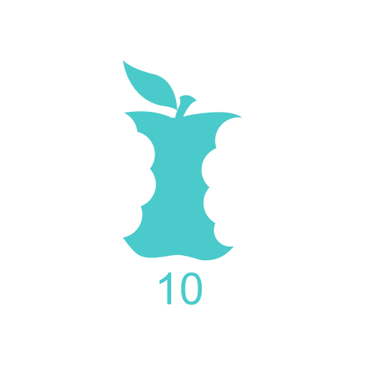 10 por ciento de manzana ingerida Diseño PNG