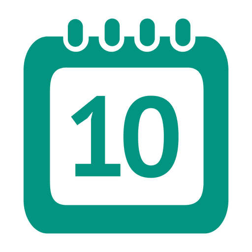 10th day calendar icon PNG Design