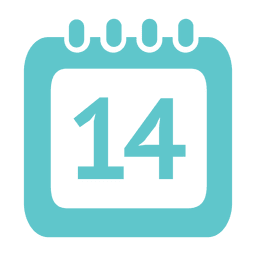 Ícone do calendário do 14º dia Desenho PNG