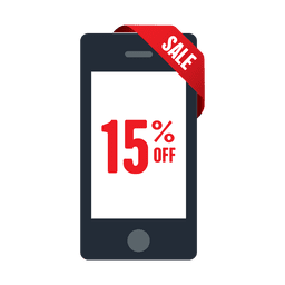 Etiqueta de venta de teléfono del 15 por ciento Diseño PNG