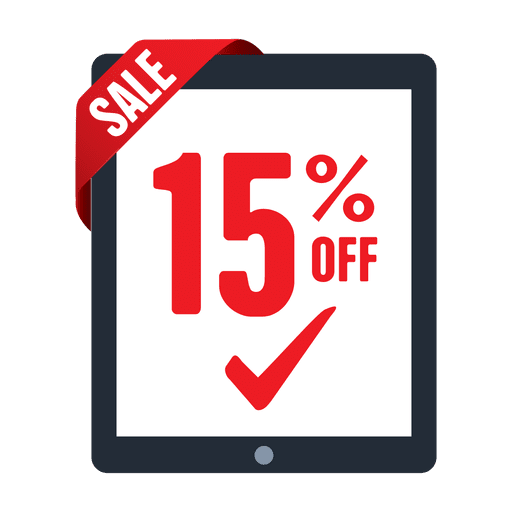 15 percent tab sale label PNG Design