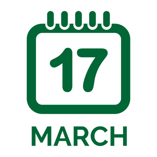 17 march st patrick calendar PNG Design