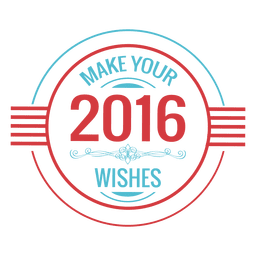 2016 new year wishes badge PNG Design
