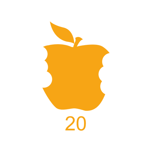 20 por ciento de manzana ingerida Diseño PNG