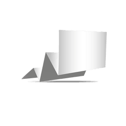 3d folds grey origami banner PNG Design Transparent PNG