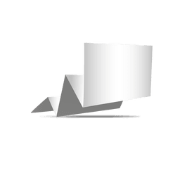 Bandera de origami gris de pliegues 3D Diseño PNG