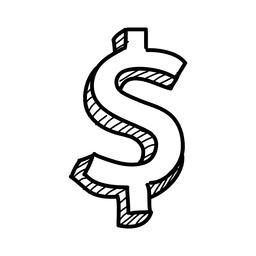 3d Hand gezeichnetes Dollarzeichen PNG-Design
