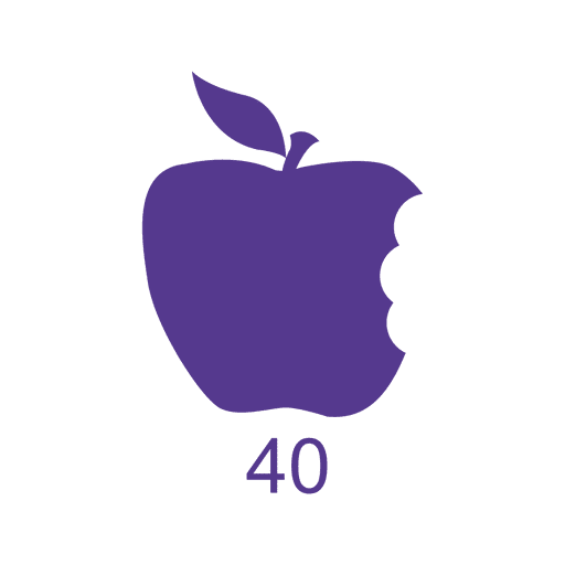 40 percent eaten apple PNG Design
