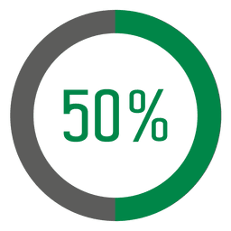 Círculo de progreso del 50 por ciento Diseño PNG