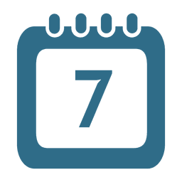 Ícone do calendário do 7º dia Desenho PNG