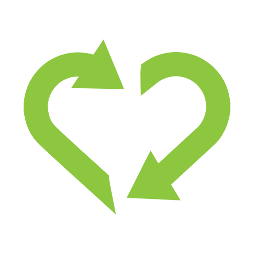 Recycling icon heart.svg PNG Design