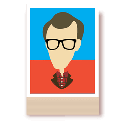 Personaje de dibujos animados de woody allen Diseño PNG