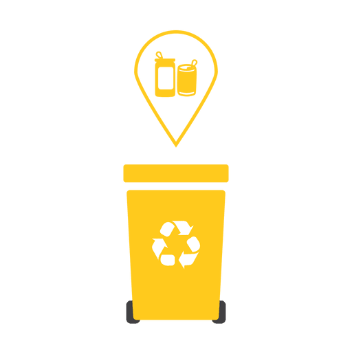 Yellow recycling trash cans.svg PNG Design