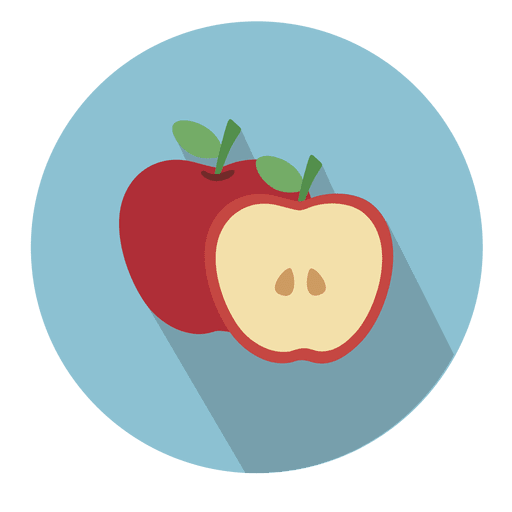 Ícone de círculo da maçã com sombra projetada Desenho PNG