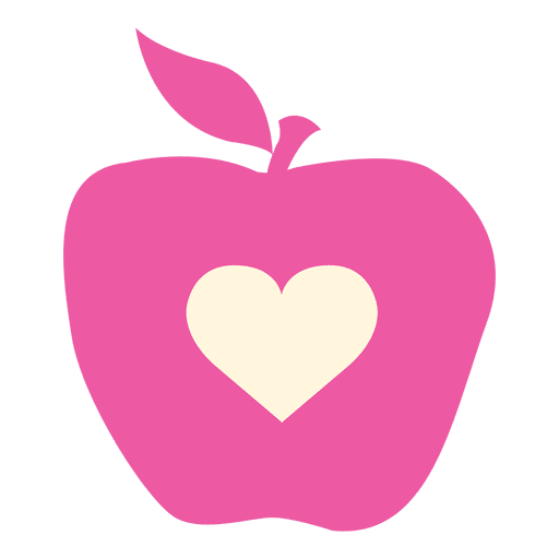 Icono plano de coraz?n de manzana