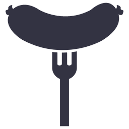 Salchicha en silueta de horquilla Diseño PNG