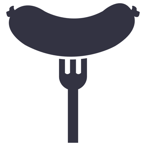 Silhueta de salsicha no garfo Desenho PNG