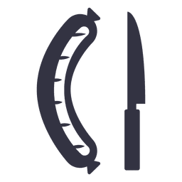 Sausage and knife icon PNG Design