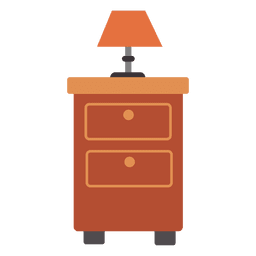 Ícone plano de cabeceira ao lado da cama Desenho PNG