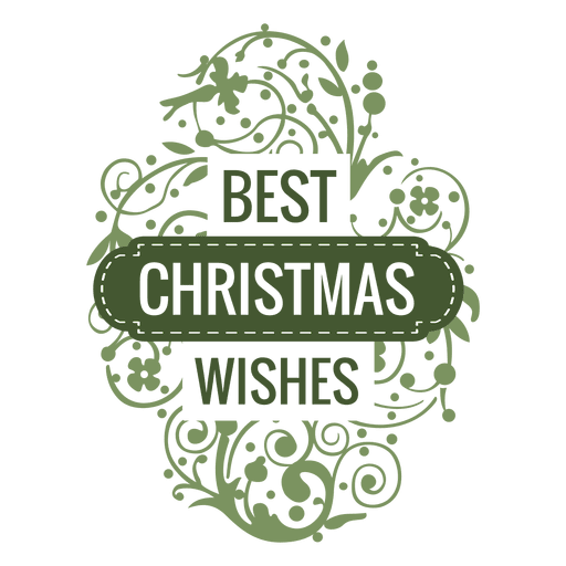 Best wishes christmas badge with ornaments PNG Design