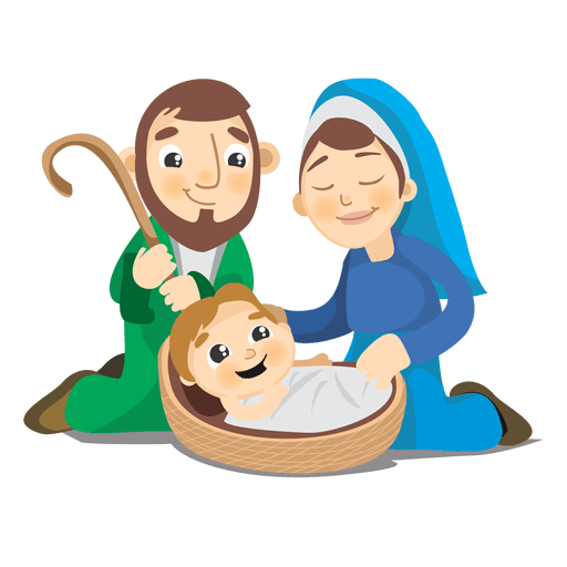 Nacimiento de la caricatura de jesus cristo. Diseño PNG