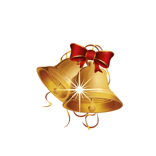 Campana de navidad dorada parpadeante Diseño PNG