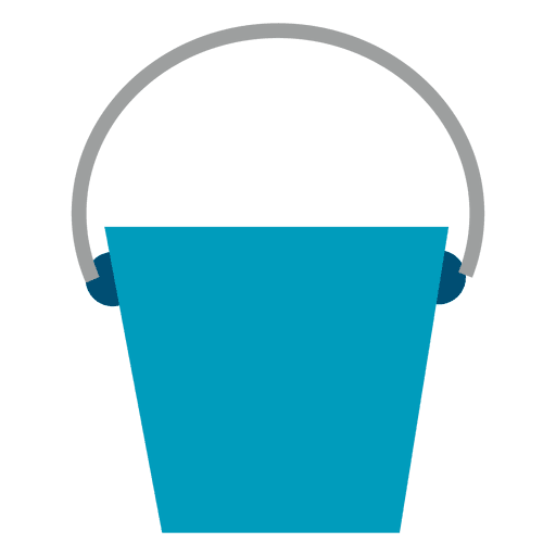 Blue bucket flat icon