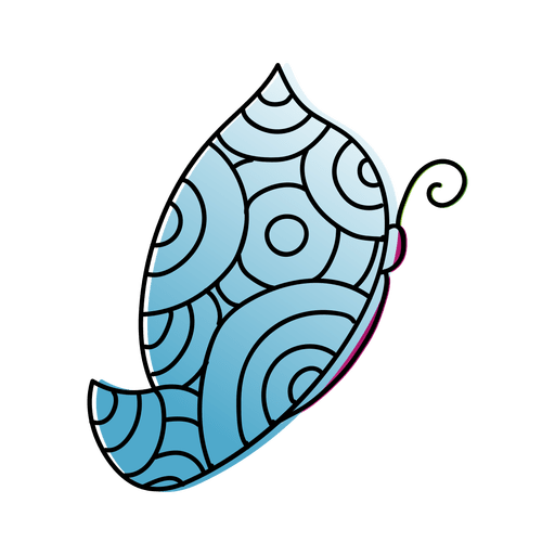 Borboleta com padrão de círculo azul Desenho PNG